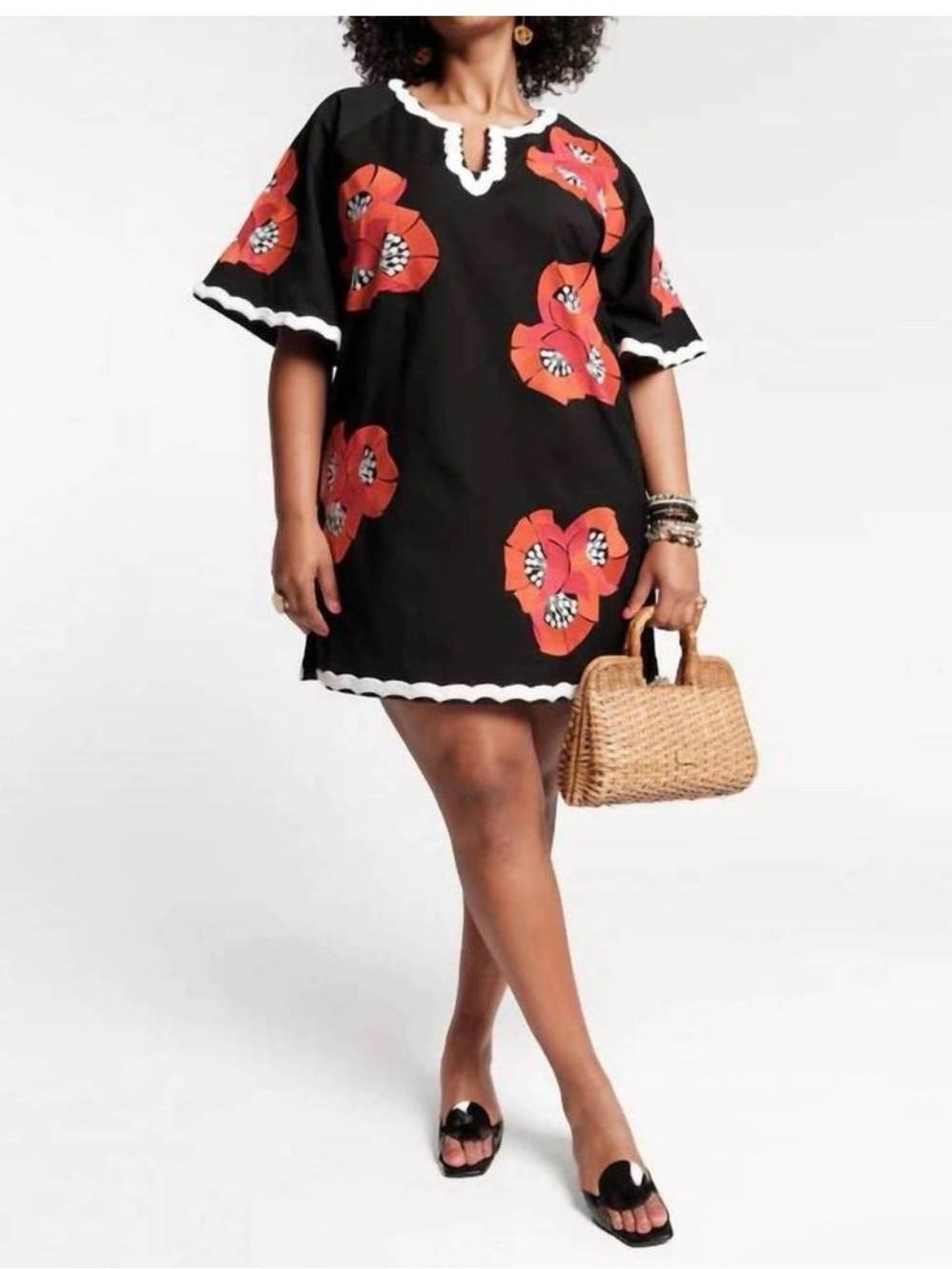 FRANCES VALENTINE NWT Mini Poppy Print Caftan XL - Picture 4 of 8